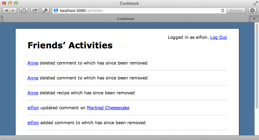 The activities page now handles deleted records.