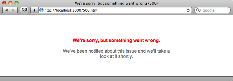 The 500 error on our site.