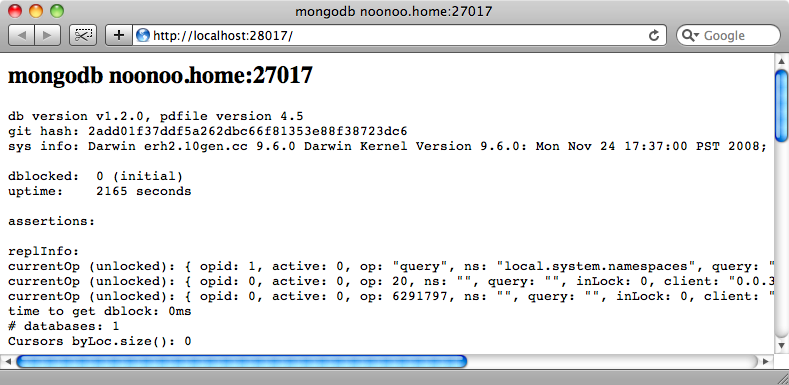 Testing that MongoDB is running.