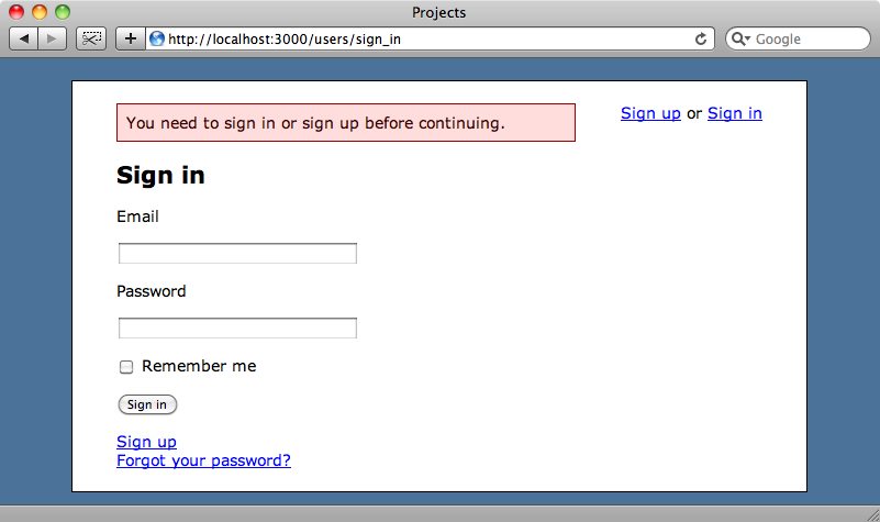 We’re redirected to the login page when we try to create a new project.
