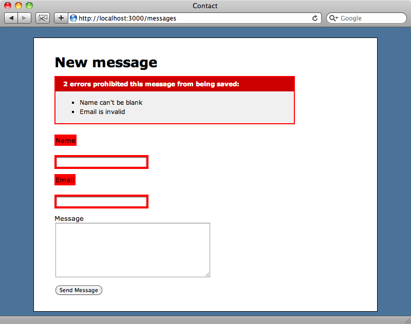 The form now works, including the validators.