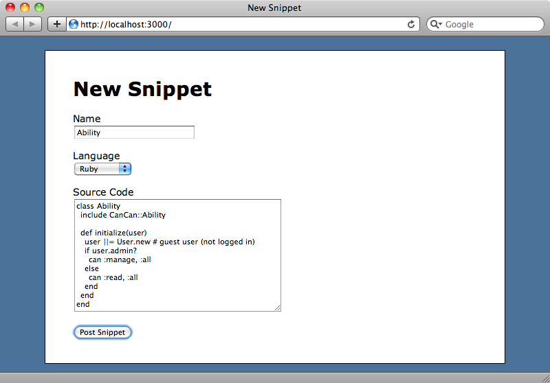 The code snippets website.